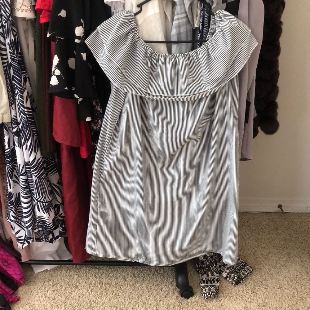 Sexy Striped Off Shoulder Mini